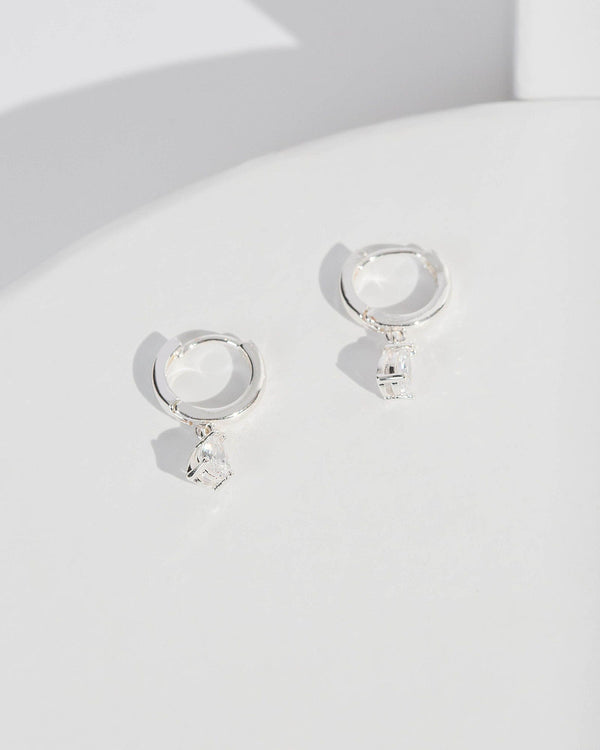 Colette by Colette Hayman Crystal Pear Cubic Zirconia Hoop Earrings