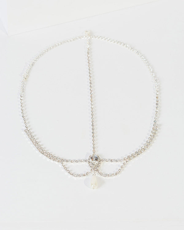 Colette by Colette Hayman Crystal Pearl And Crystal Head Chain