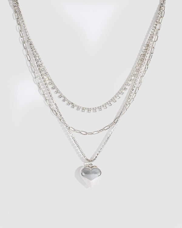 Colette by Colette Hayman Crystal Puffy Heart Necklace