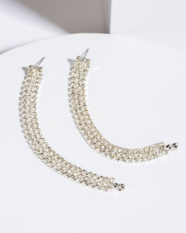 Colette by Colette Hayman Crystal Row Chain Drop Earrings