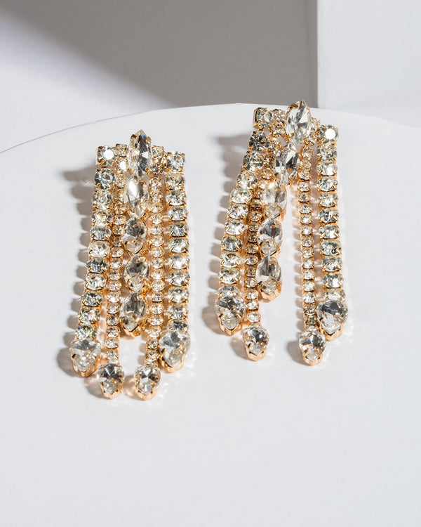 Colette by Colette Hayman Crystal Row Drop Earrings