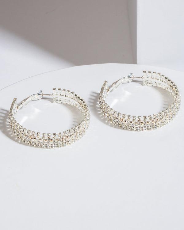 Colette by Colette Hayman Crystal Row Hoop Earrings
