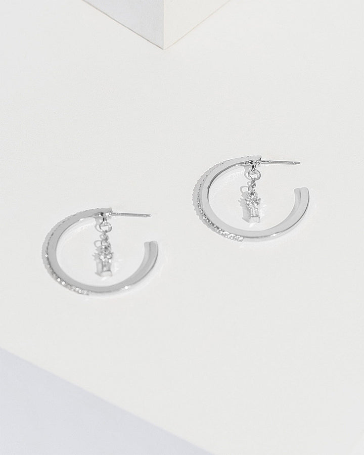 Colette by Colette Hayman Crystal Statement Hanging Hoop Earrings
