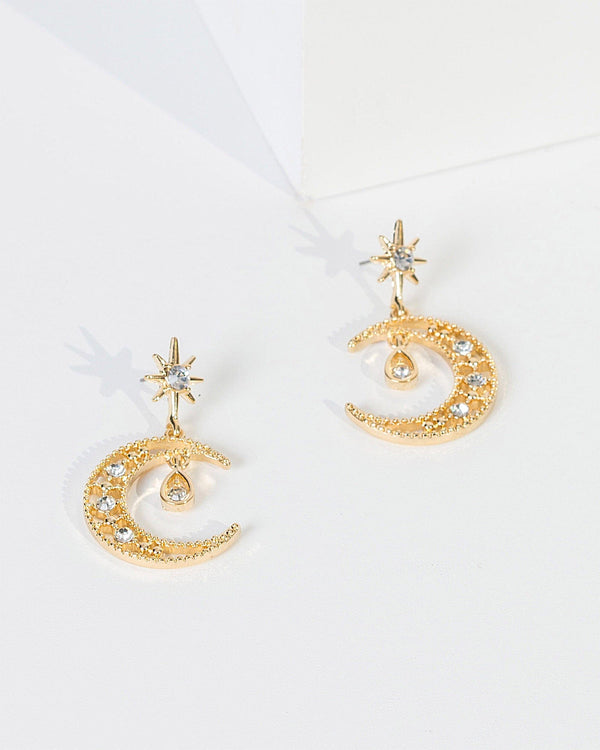 Colette by Colette Hayman Crystal Statement Moon And Star CrystalDrop Earrings