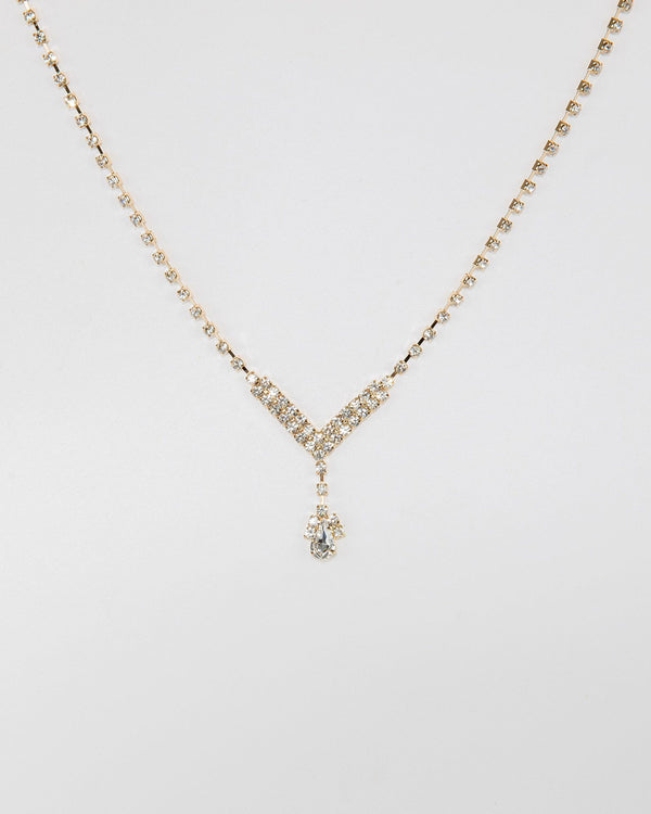 Colette by Colette Hayman Crystal Teardrop Statement Necklace