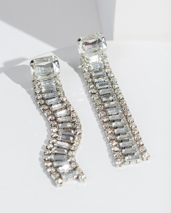Colette by Colette Hayman Crystal Triple Row Earrings