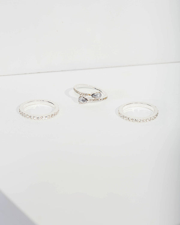 Colette by Colette Hayman Crystal Wrap Around Ring Pack