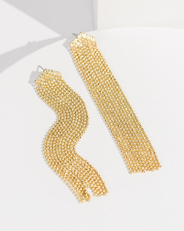 Colette by Colette Hayman Gold Ball Bead Tassel Earrings