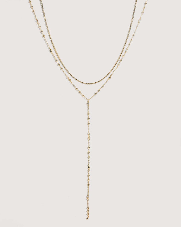 Colette by Colette Hayman Gold Ball Beaded Lariat Necklace