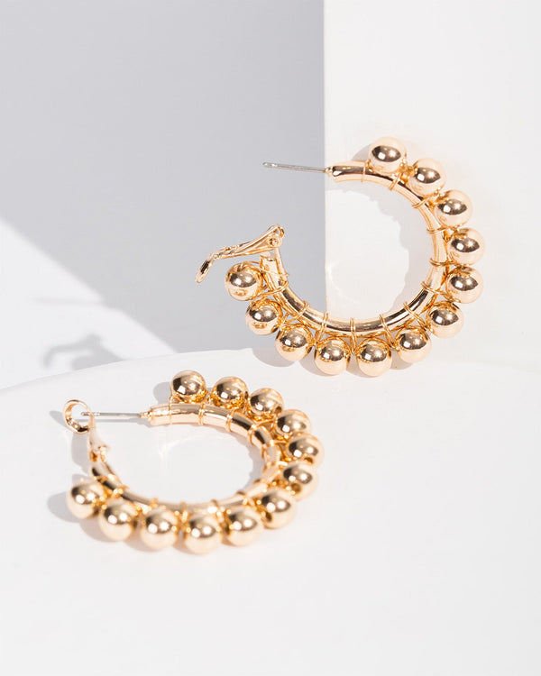 Colette by Colette Hayman Gold Balls Around Hoop Earrings
