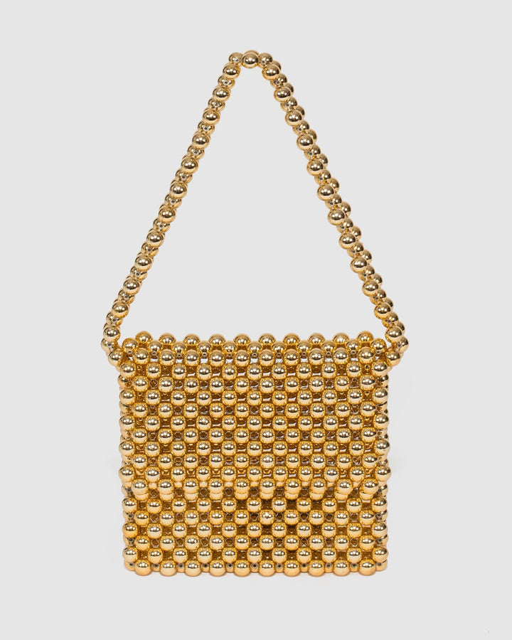 Colette by Colette Hayman Gold Beaded Shoulder Bag