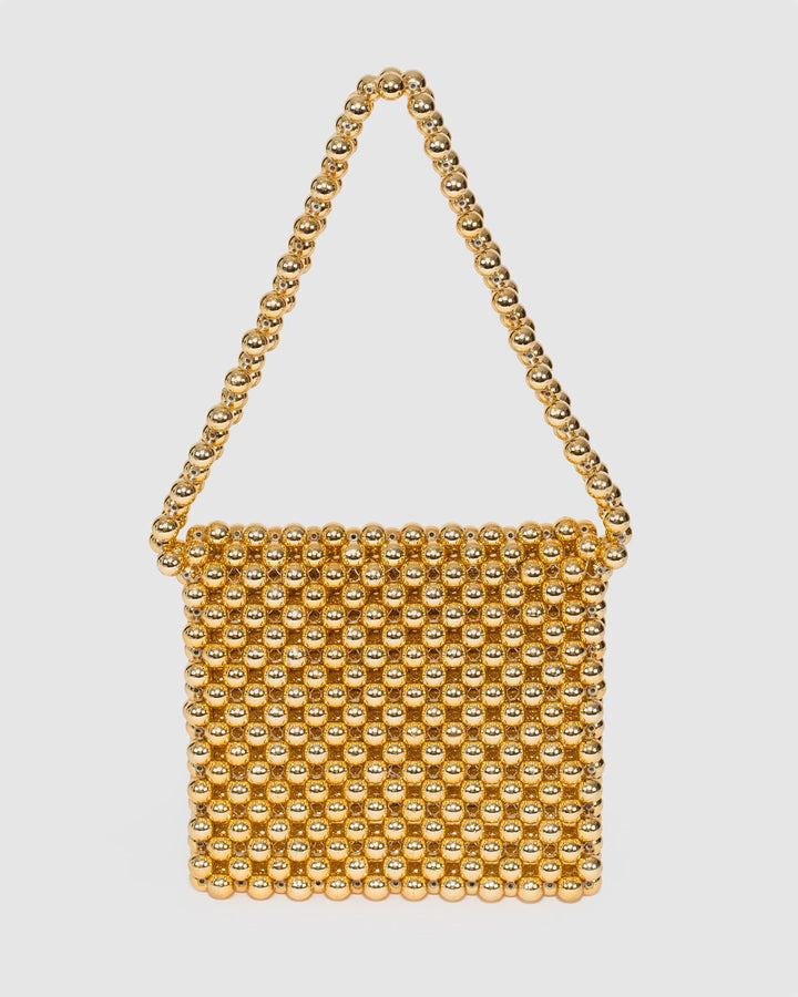 Colette by Colette Hayman Gold Beaded Shoulder Bag