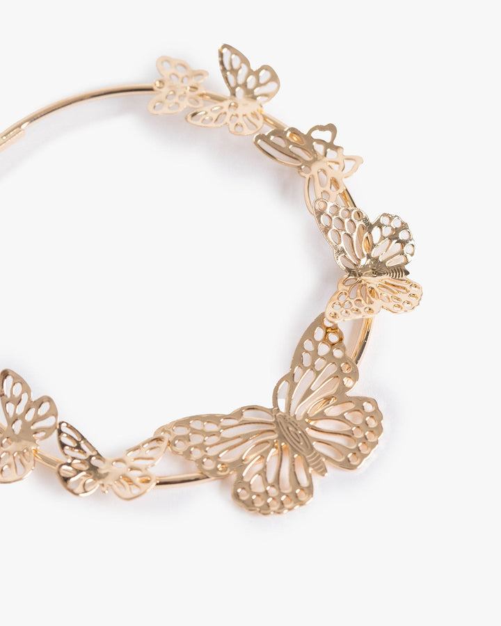 Colette by Colette Hayman Gold Butterfly Cluster Fine Hoop Earrings