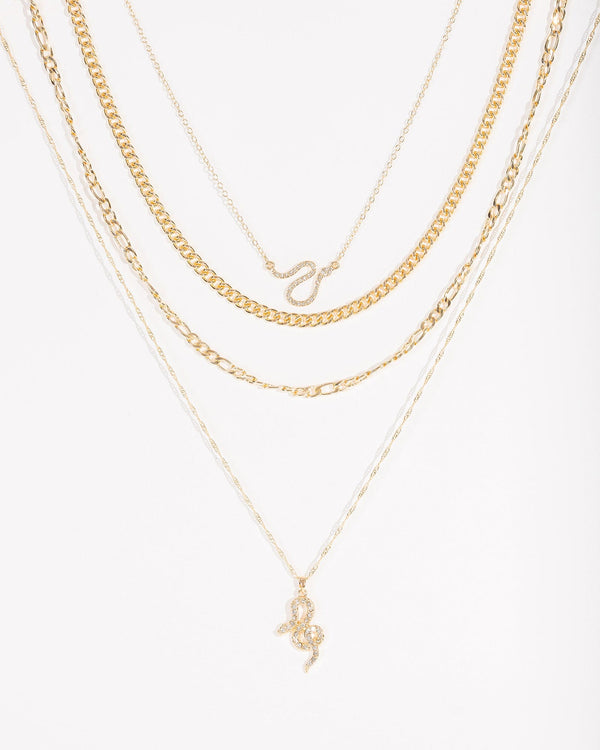 Colette by Colette Hayman Gold Chain And Snake Charm Necklace Pack