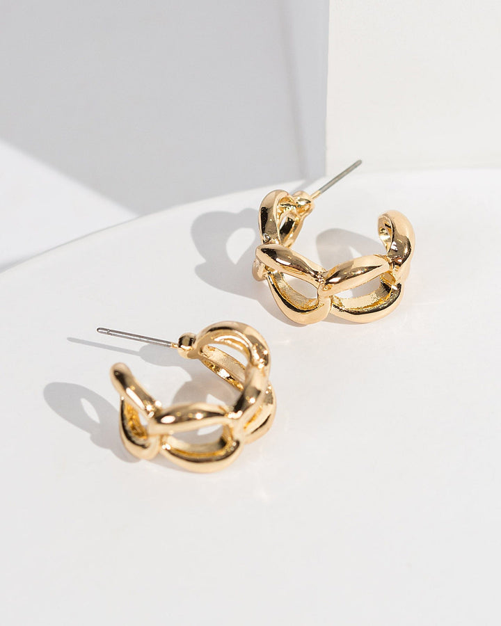 Colette by Colette Hayman Gold Chain Huggie Hoop Earrings