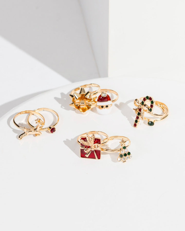 Colette by Colette Hayman Gold Christmas Icons Ring Pack