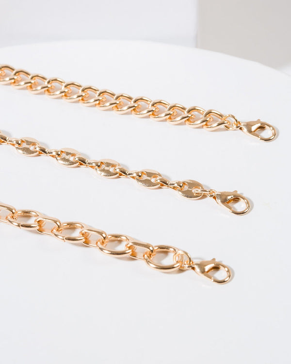 Colette by Colette Hayman Gold Chunky Chain 3 Pack Bracelet