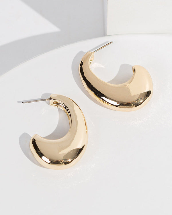 Colette by Colette Hayman Gold Chunky Half Hoops Earrings