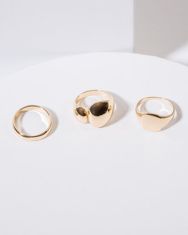 Colette by Colette Hayman Gold Chunky Rings Pack