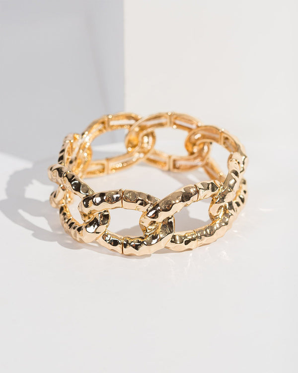 Colette by Colette Hayman Gold Chunky Textured Chain Bangle