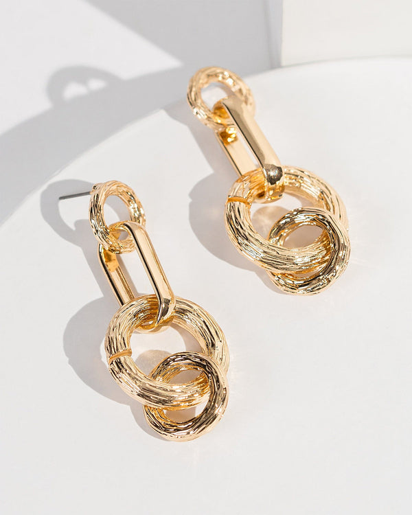 Colette by Colette Hayman Gold Circle Chain Drop Earrings