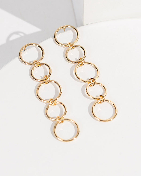 Colette by Colette Hayman Gold Circles Chain Drop Earrings