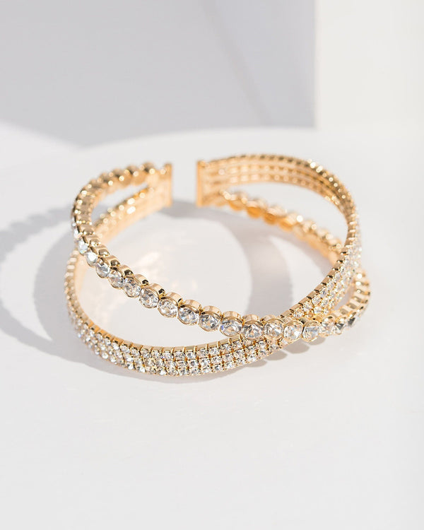 Colette by Colette Hayman Gold Cross Over Cuff Bracelet
