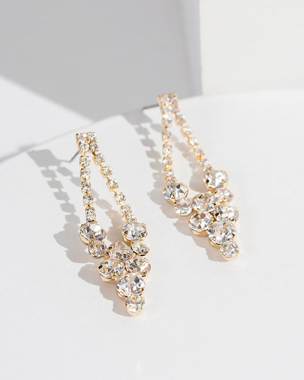 Colette by Colette Hayman Gold Crystal Cluster Earrings
