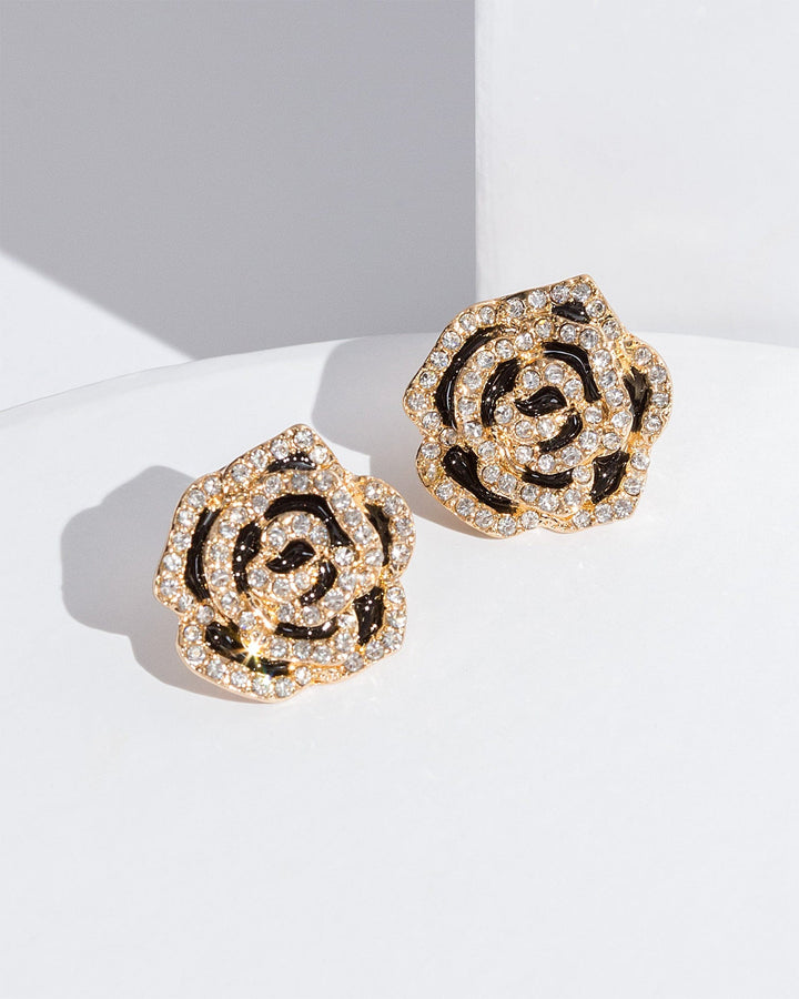Colette by Colette Hayman Gold Crystal Flower Stud Earrings