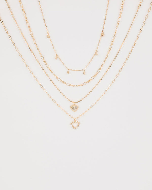 Colette by Colette Hayman Gold Crystal Heart Layered Necklace