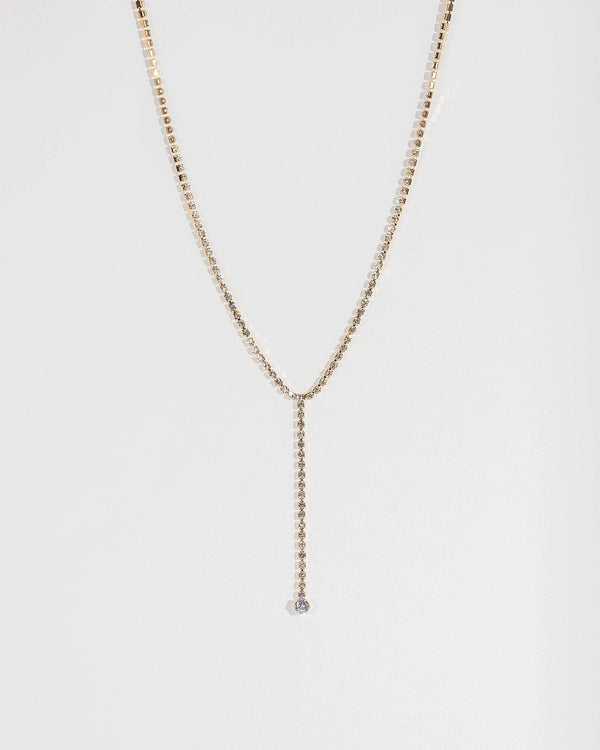 Colette by Colette Hayman Gold Crystal Lariat Necklace