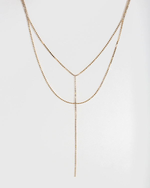 Colette by Colette Hayman Gold Crystal Lariat Necklace