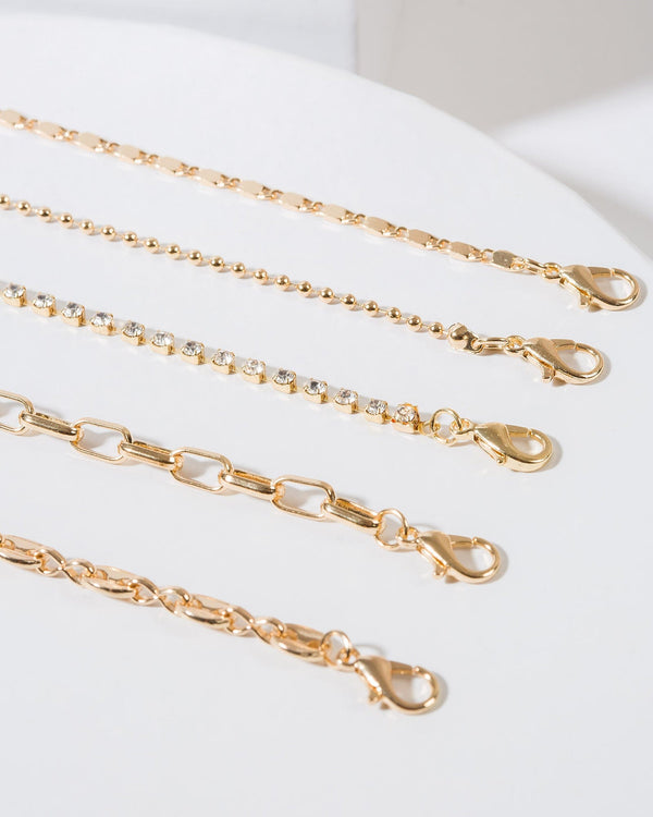 Colette by Colette Hayman Gold Crystal Layered Chain Bracelet