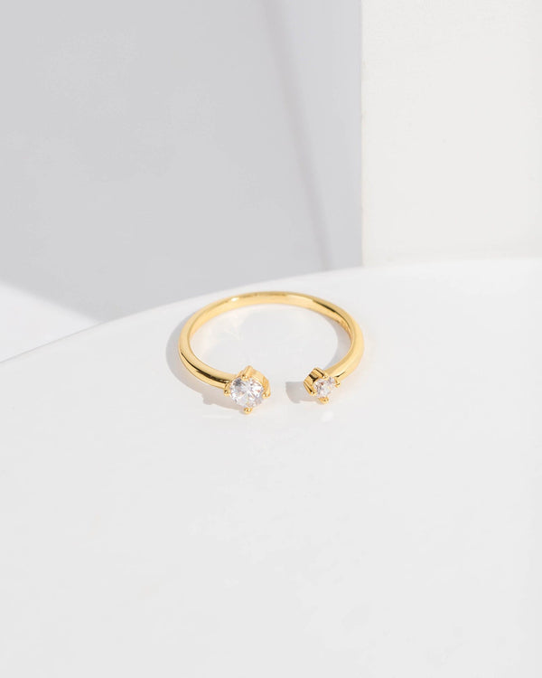 Colette by Colette Hayman Gold Crystal Open Ring