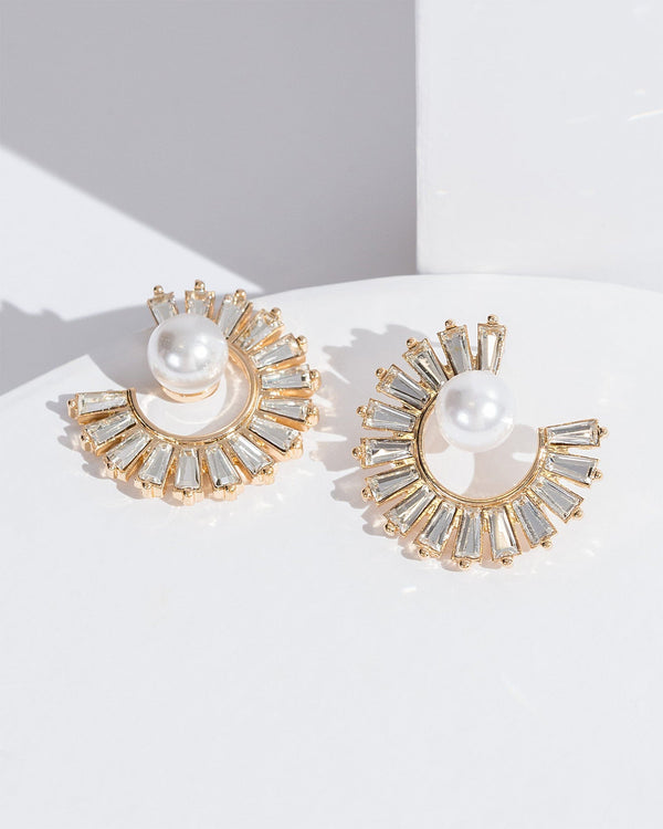 Colette by Colette Hayman Gold Crystal Pearl Detail Earrings