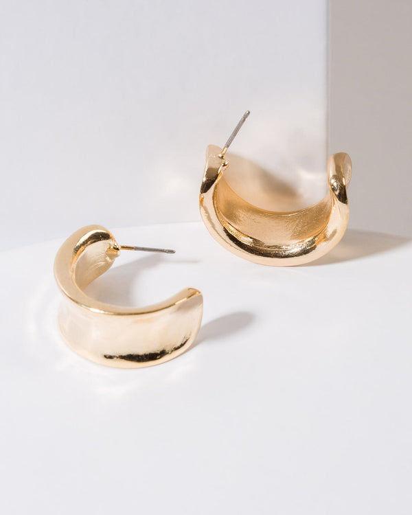 Colette by Colette Hayman Gold Curved Statement Stud Earrings