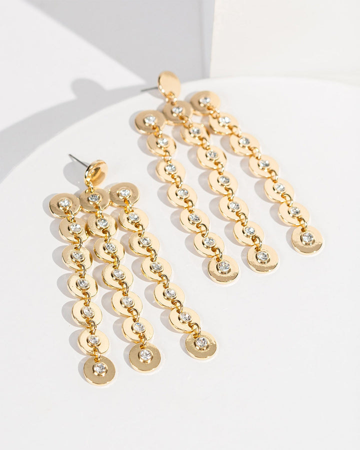 Colette by Colette Hayman Gold Dangle Chain Stud Earrings