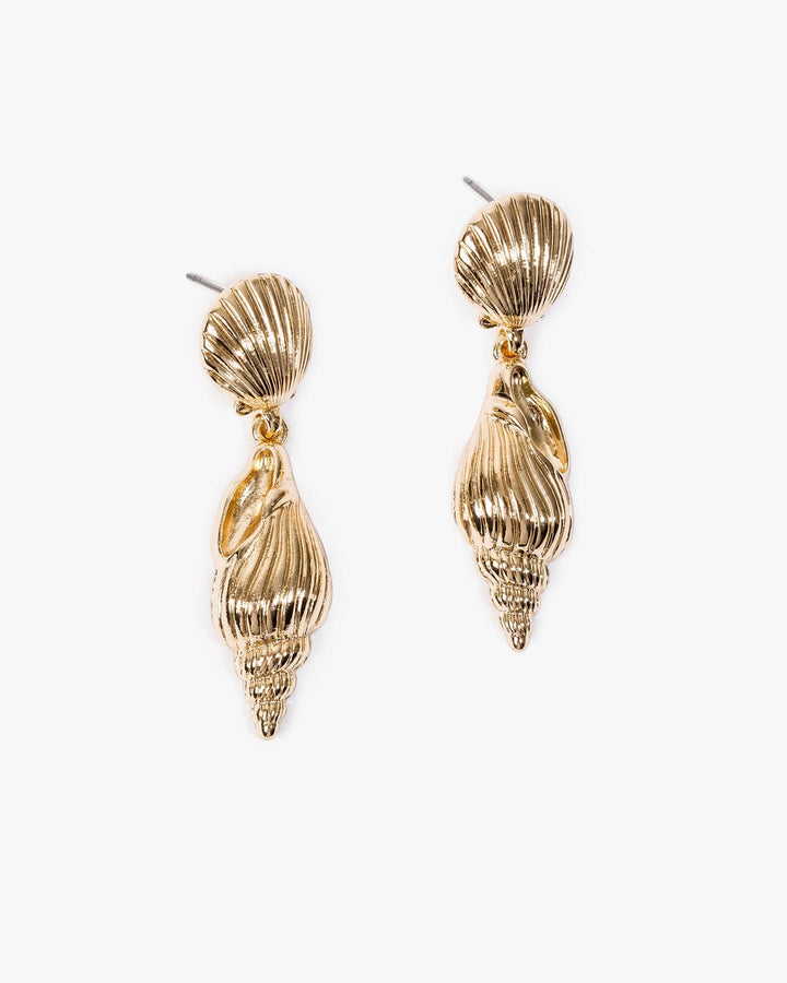 Colette by Colette Hayman Gold Double Beach Motif Drop Earrings