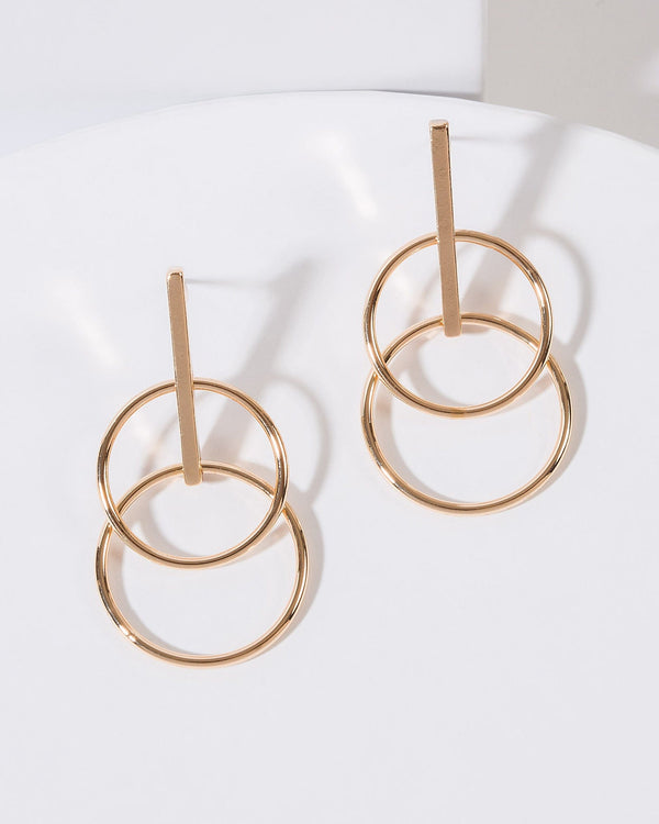 Colette by Colette Hayman Gold Double Circle Drop Earrings
