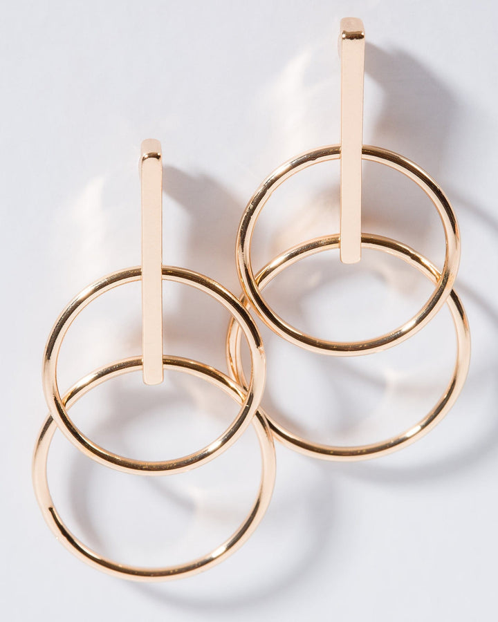 Colette by Colette Hayman Gold Double Circle Drop Earrings