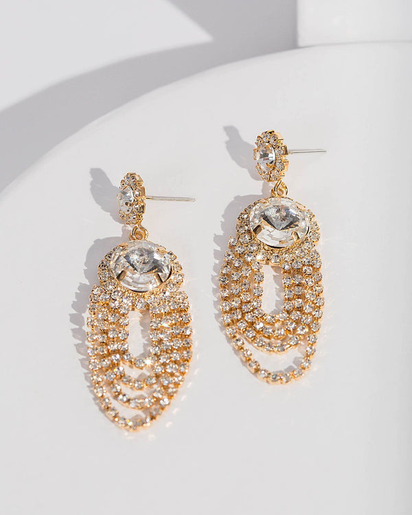 Colette by Colette Hayman Gold Double Crystal Layer Earrings