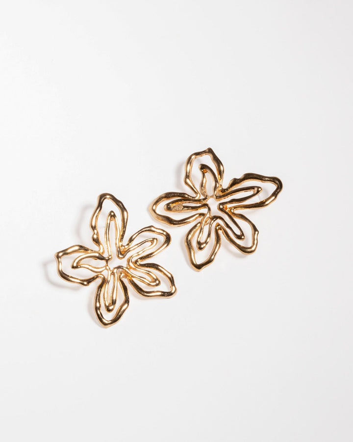 Colette by Colette Hayman Gold Double Flower Statement Earrings