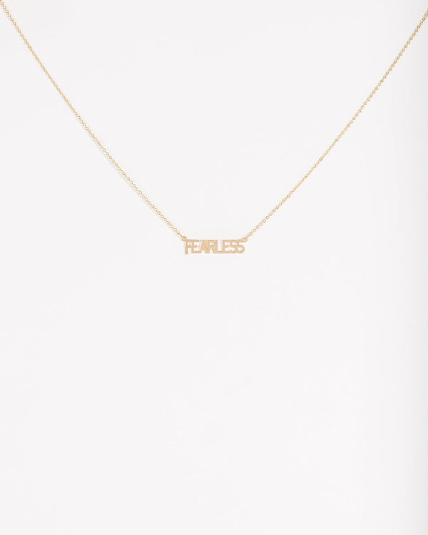 Colette by Colette Hayman Gold Fearless Text Necklace