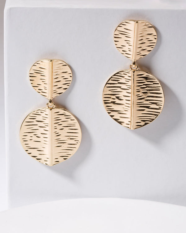 Colette by Colette Hayman Gold Flat Leaf Drop Earrings