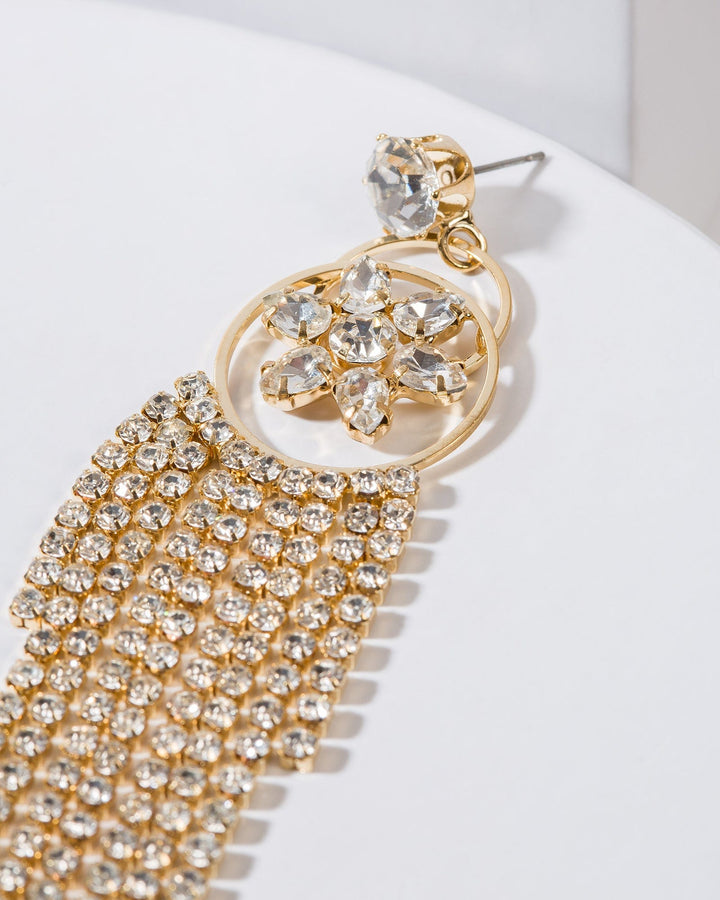 Colette by Colette Hayman Gold Flower Tassel Earrings