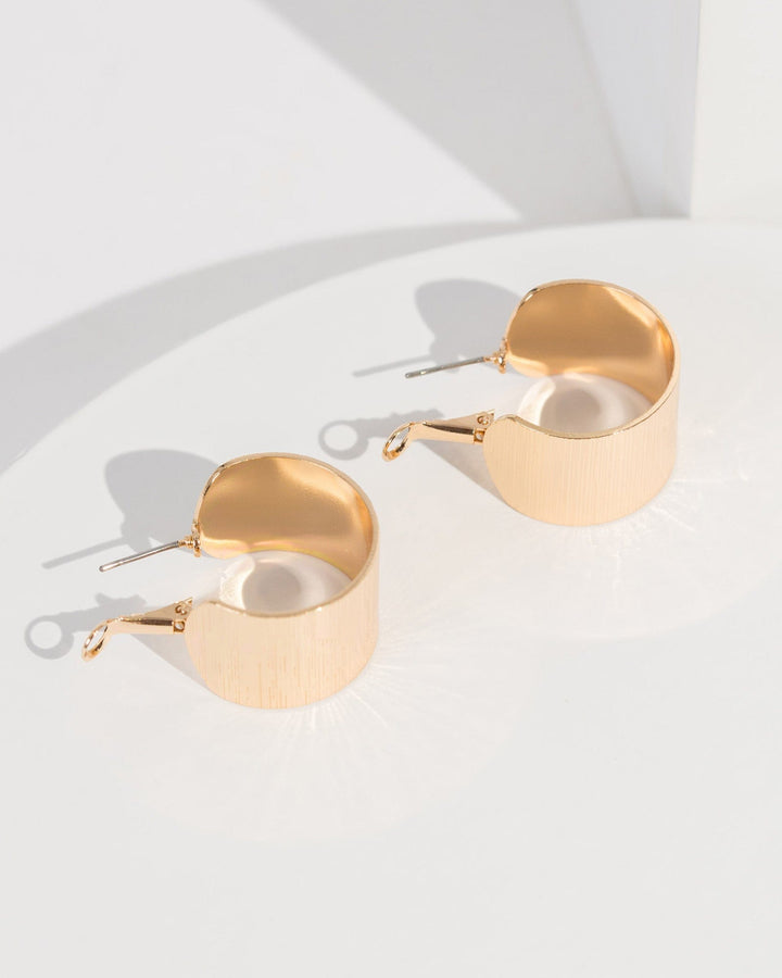 Colette by Colette Hayman Gold Gold Texture Hoop Earrings