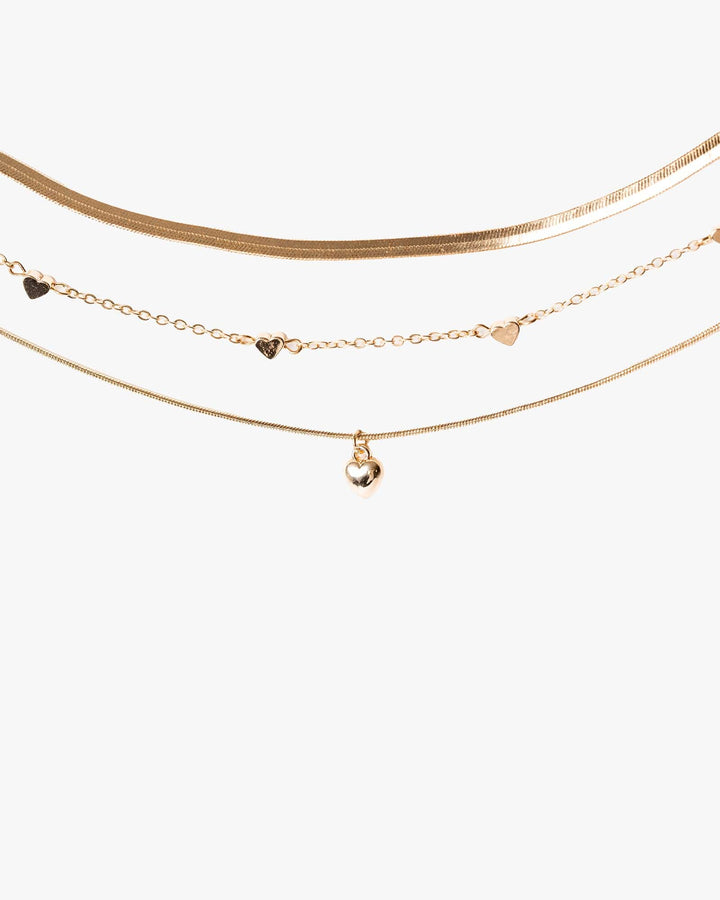 Colette by Colette Hayman Gold Heart Icon 3 Pack Necklace