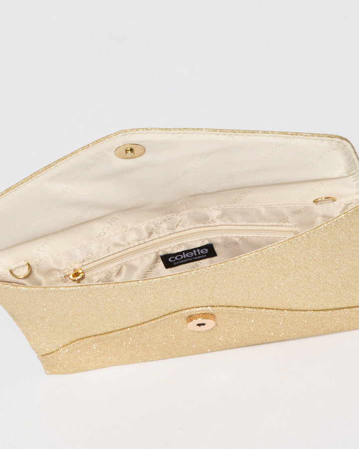 Colette by Colette Hayman Gold Kelly Envelope Clutch Bag