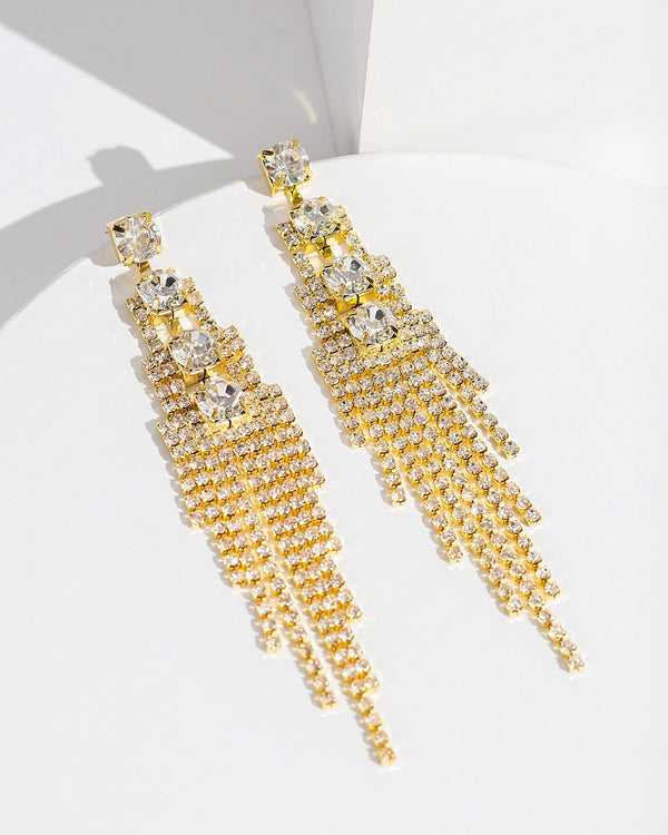 Colette by Colette Hayman Gold Large Crystal Detailed Earrings