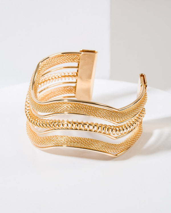 Colette by Colette Hayman Gold Layered Wavy Bangle